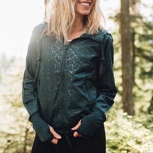 Zyia Active Animal Print Bomber Jacket Jade M